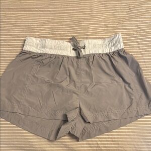 Women's Gray and White Shorts